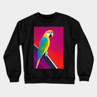 CUTE AND PRETTY PARROT PURPLE BACKGROUND Crewneck Sweatshirt